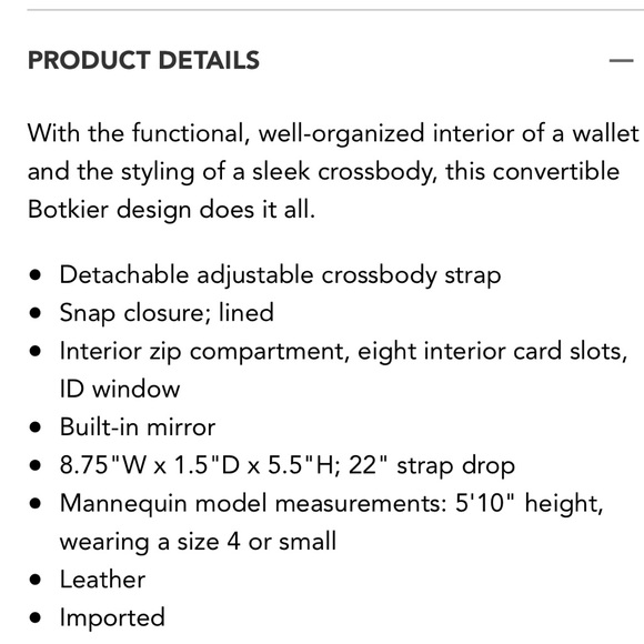 Botkier Soho Leather Chain Wallet-Crossbody Purse - Picture 4 of 4